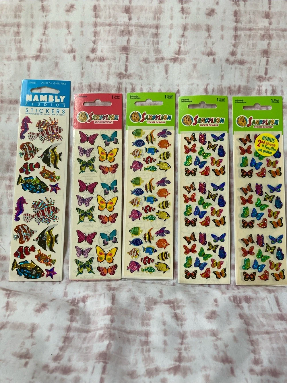 Vintage lot of 5 Sandylion & Hambly Studios /Scrapbook Stickers.